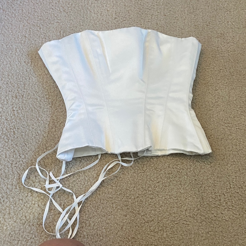 White Strapless Corset Bodysuit